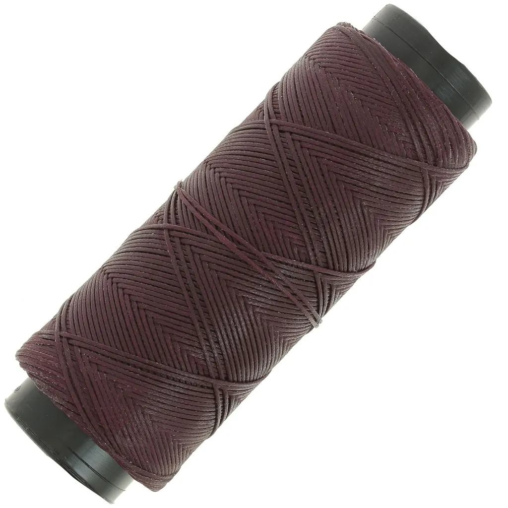 Filo di poliestere cerato piatto - Slam Cord per micro macramè 0,8 mm - Melanzana x100m
