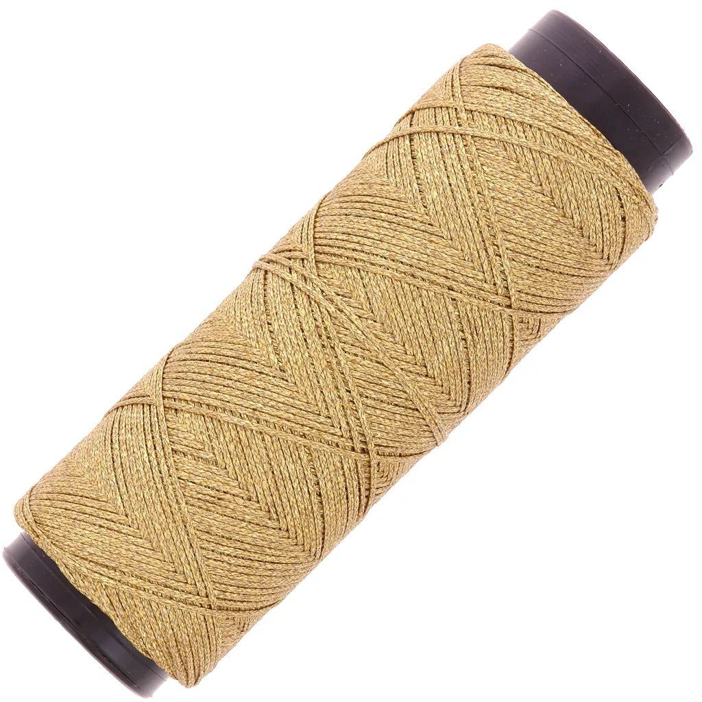 Filo di poliestere cerato piatto Slam Cord per micro macramè 0,8 mm - Oro x100m