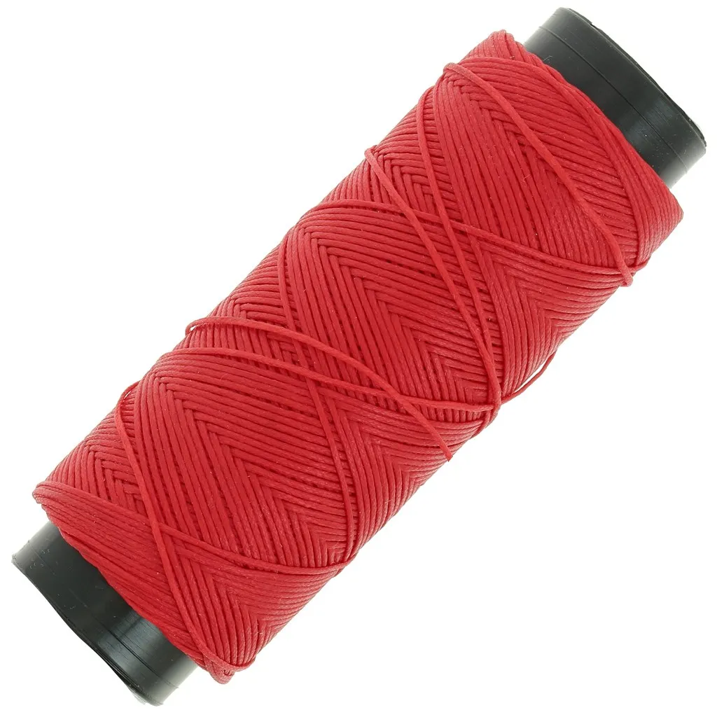 Filo di poliestere cerato piatto - Slam Cord per micro macramè 0,8 mm - Rosso x100m