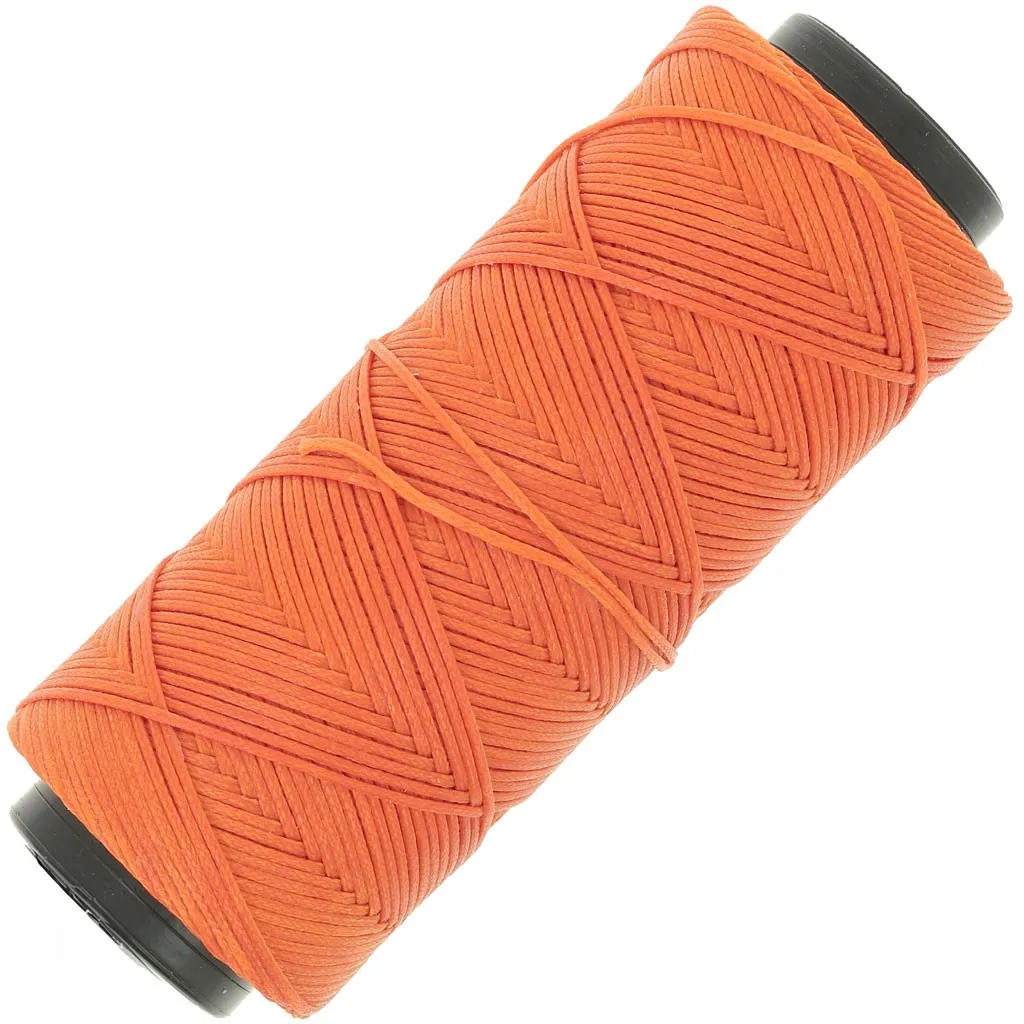 Filo di poliestere cerato piatto Slam Cord per micro macramè 1 mm - Arancione x100m