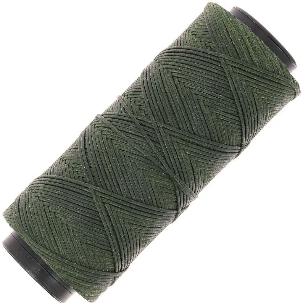 Filo di poliestere cerato piatto Slam Cord per micro macramè 1 mm - Khaki x100m