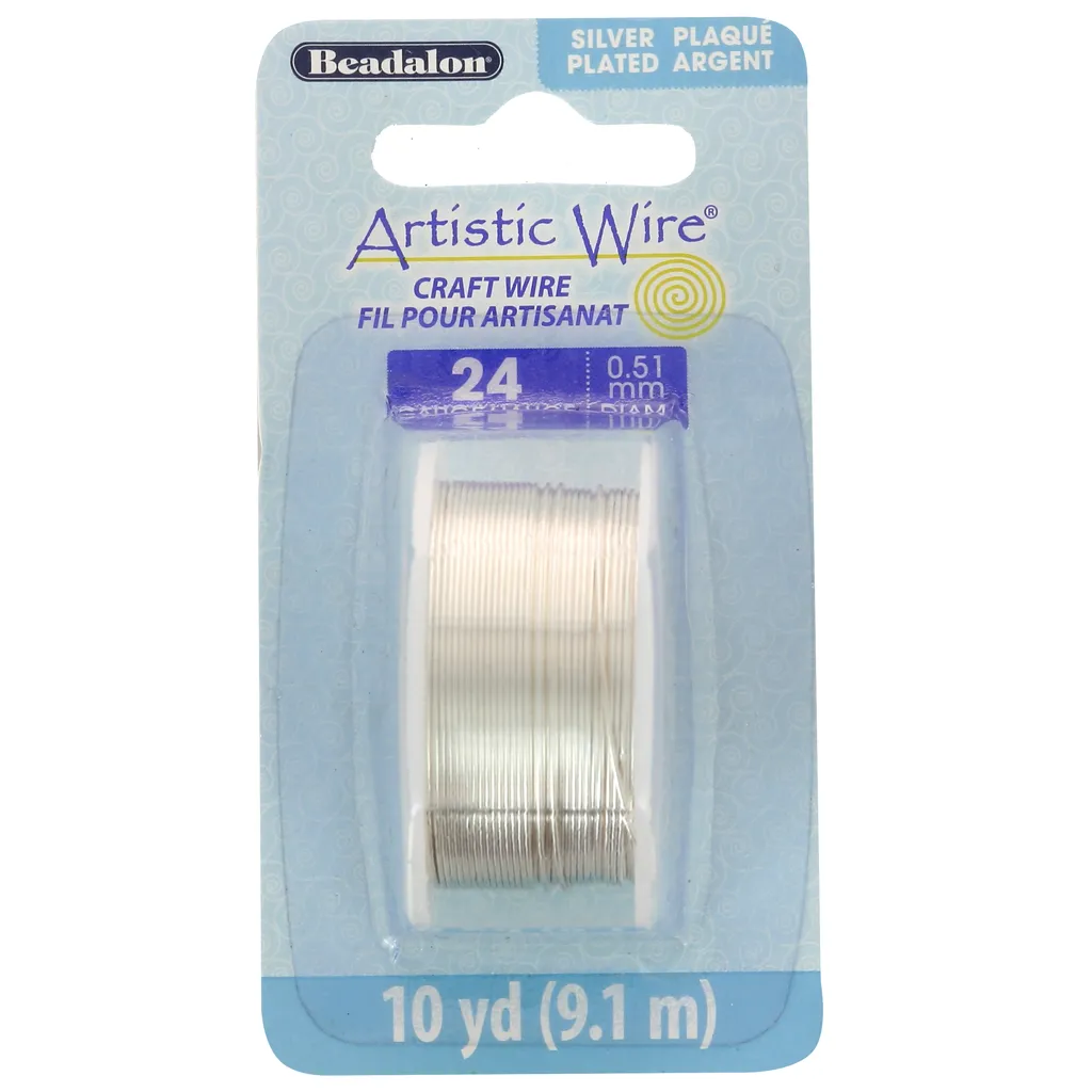 Filo di rame Artistic Wire mm. 0.51 Argenté anti-ternissement x9,1m