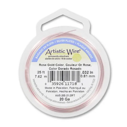 Filo di rame Artistic Wire mm. 0.81 Dorato Rosa x 7,6 m