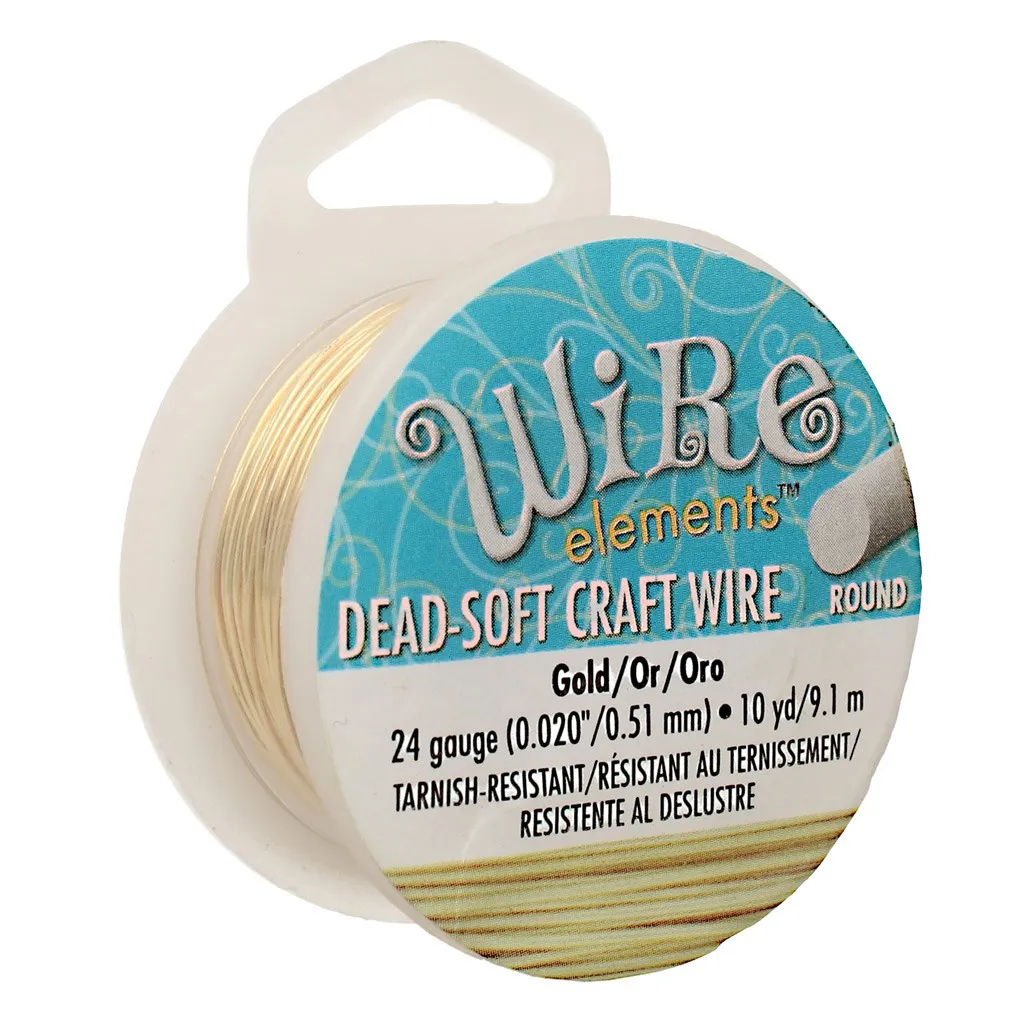 Filo di rame Craft Wire flessibile 0,51 mm -Dorato anti tarnish x9,1m