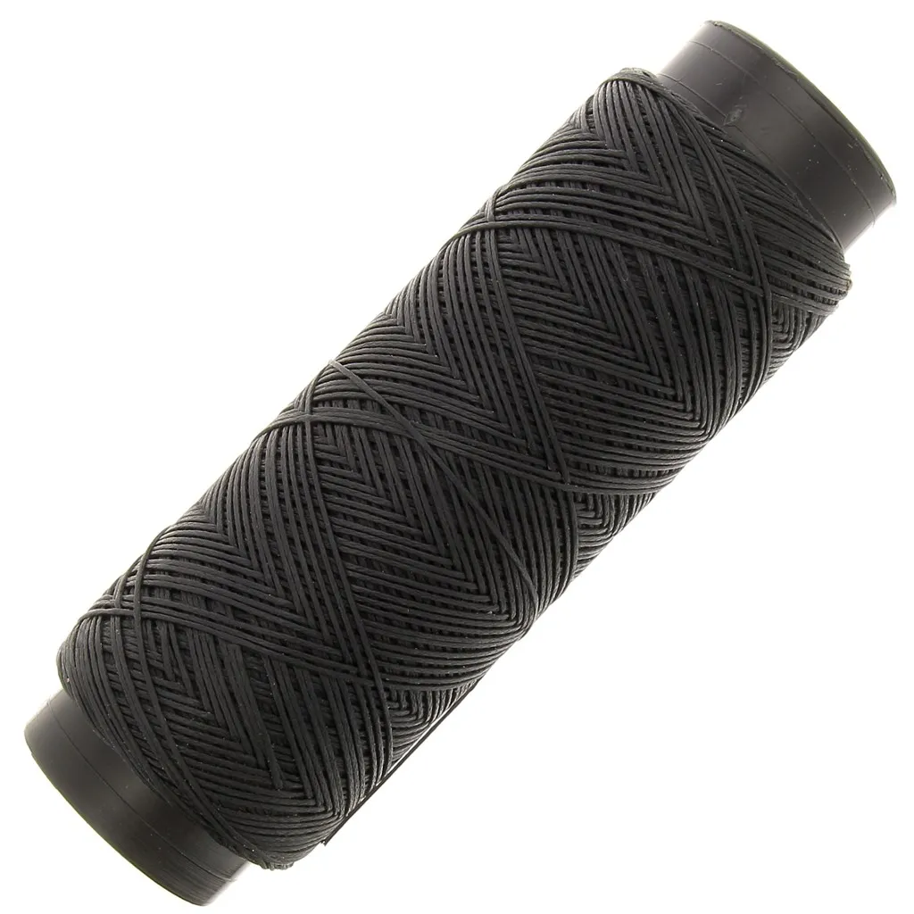 Filo piatto poliestere cerato Slam Cord per Micro Macramè 0,6 mm - Nero x100m