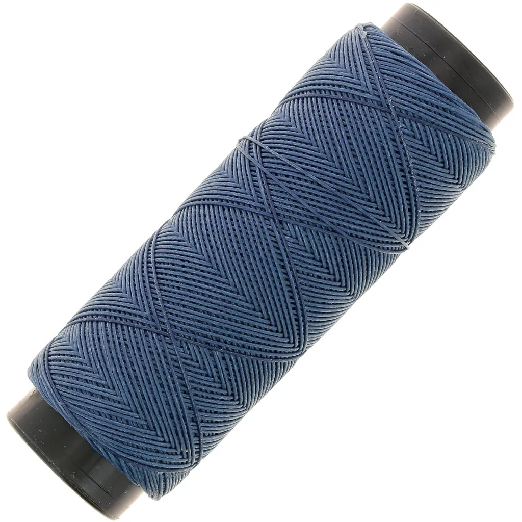 Filo piatto poliestere cerato Slam Cord per Micro Macramé 0,6mm Blue Denim x100m