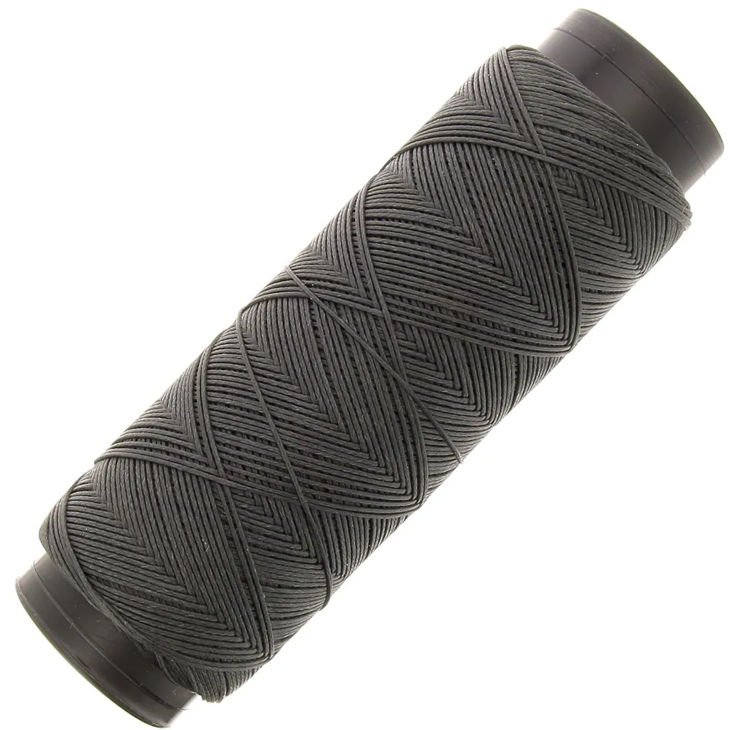 Filo piatto poliestere cerato Slam Cord per micro macramè 0,6mm Grigio scuro x100m