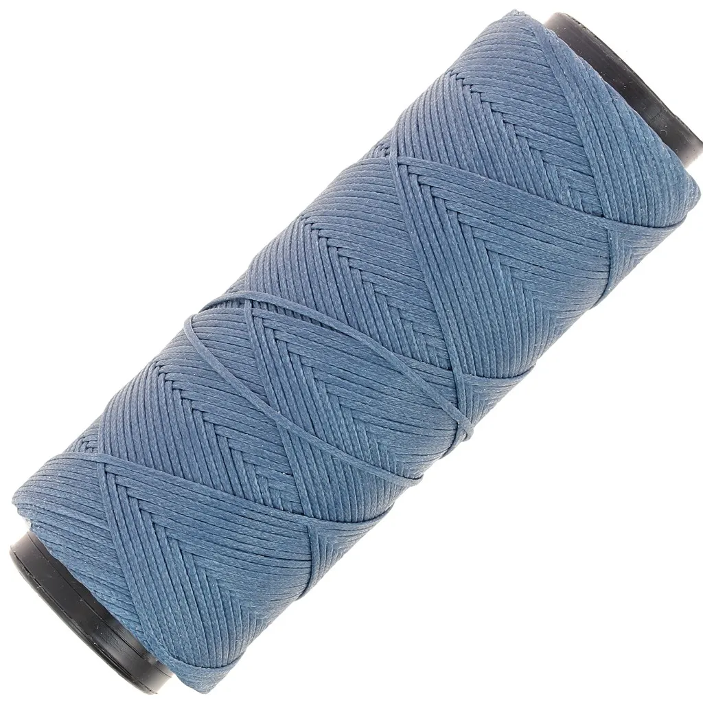 Filo piatto poliestere cerato Slam Cord per Micro Macramé 1mm - Blu Denim x100m