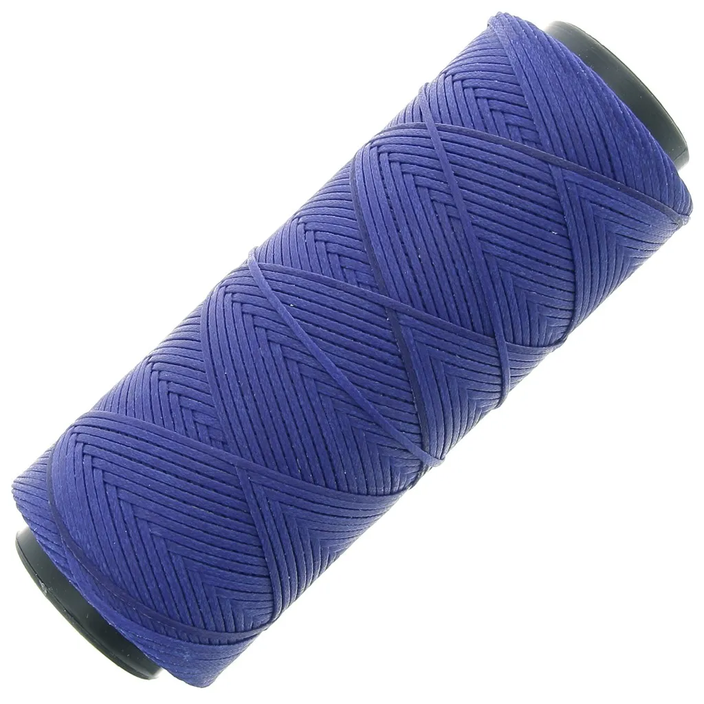 Filo piatto poliestere cerato Slam cord per micro macramè 1mm blu reale x100m
