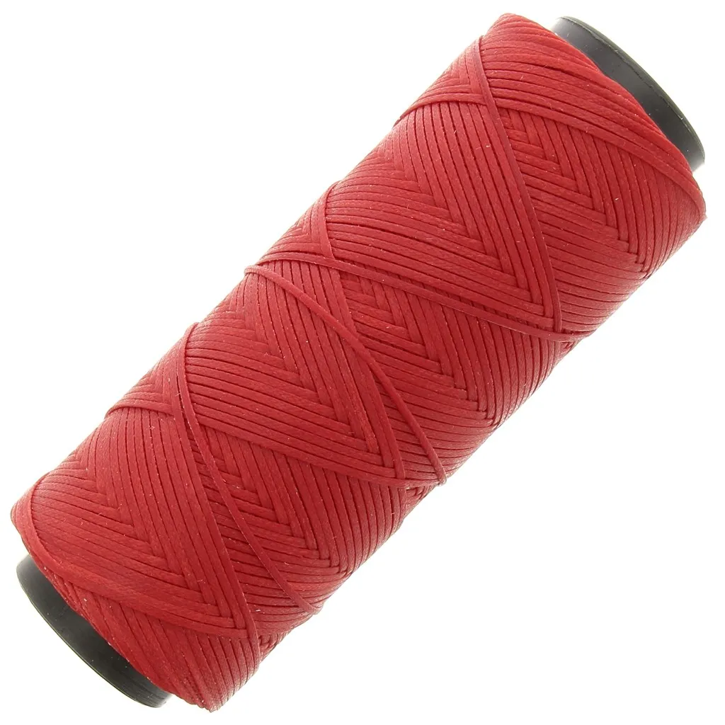 Filo piatto poliestere cerato Slam Cord per Micro Macramè 1mm - Rosso x100m