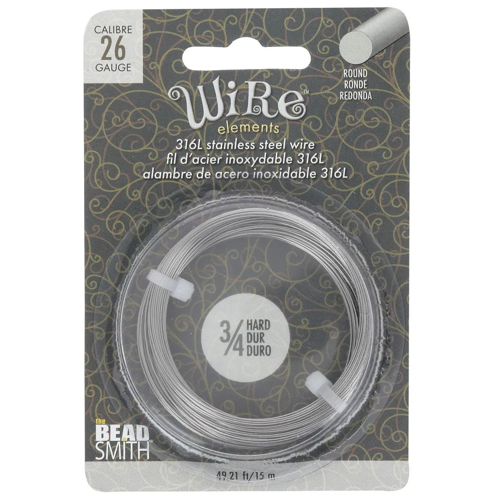 Filo tondo duro da 0,41 mm - Acciaio inox 316L x15m