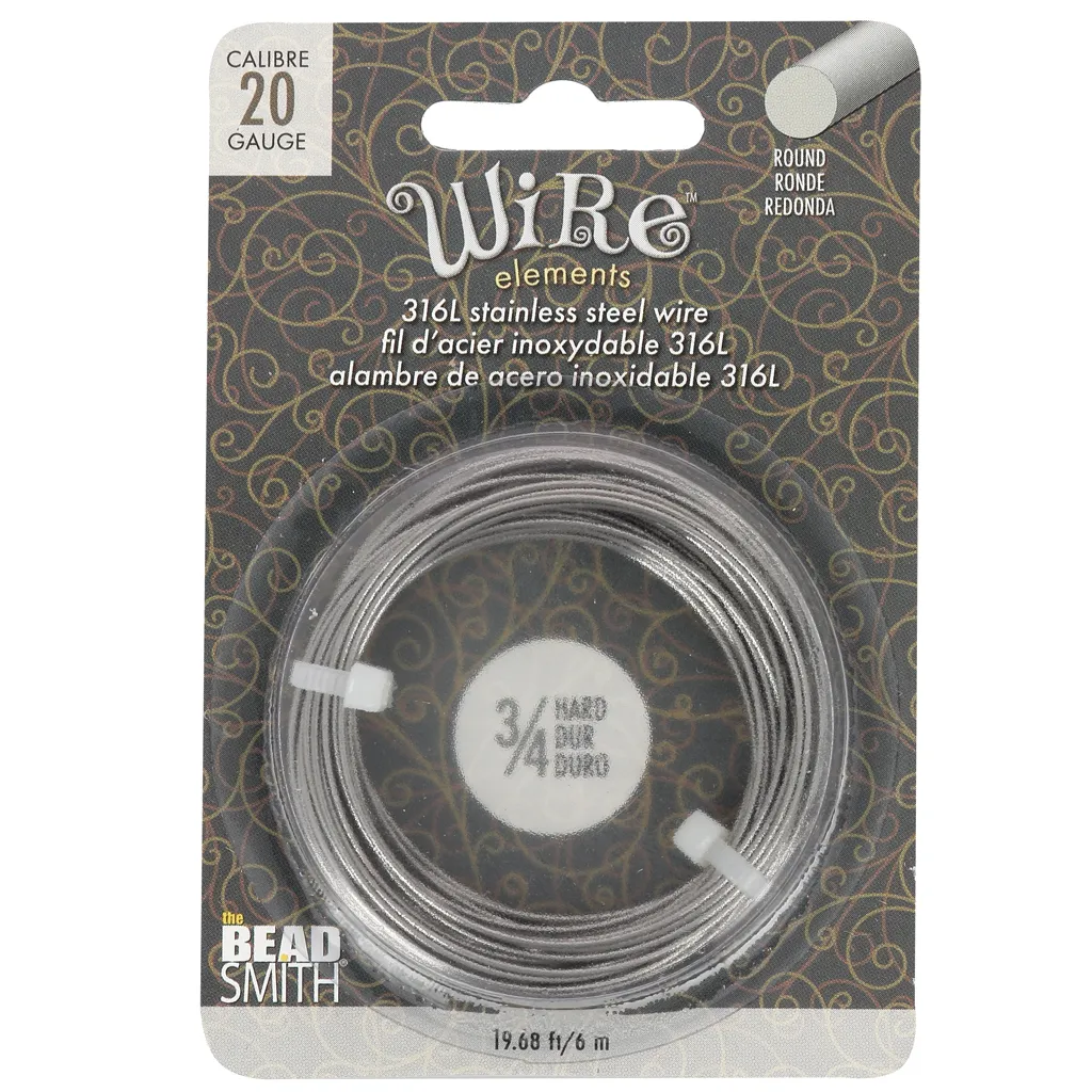 Filo tondo duro da 0,81 mm - Acciaio inox 316L x6m