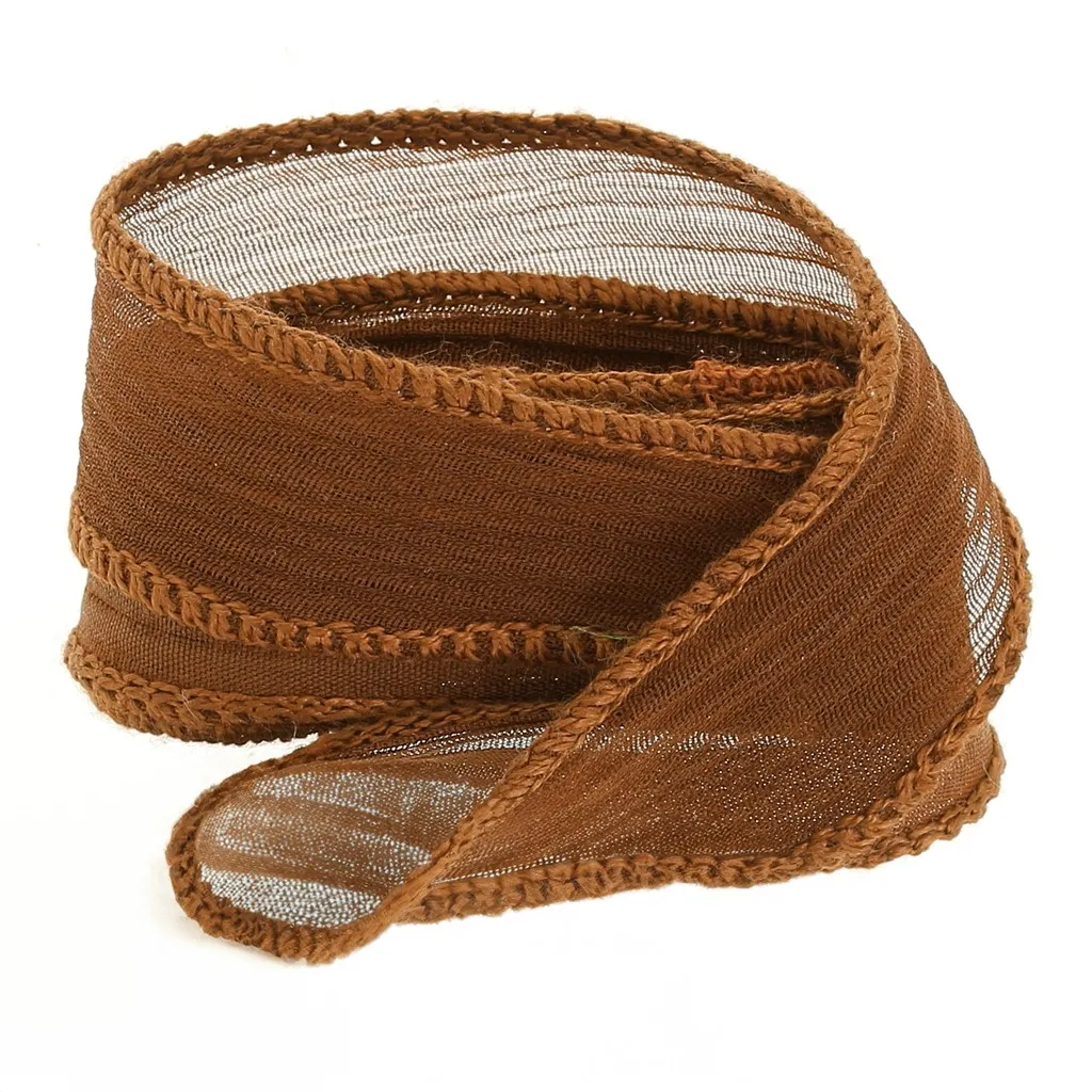 Nastro di seta 10 mm - Sepia x85cm