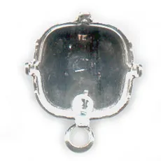 Orecchini a chiodo castone cabochon 4470 mm. 12 argentato x2