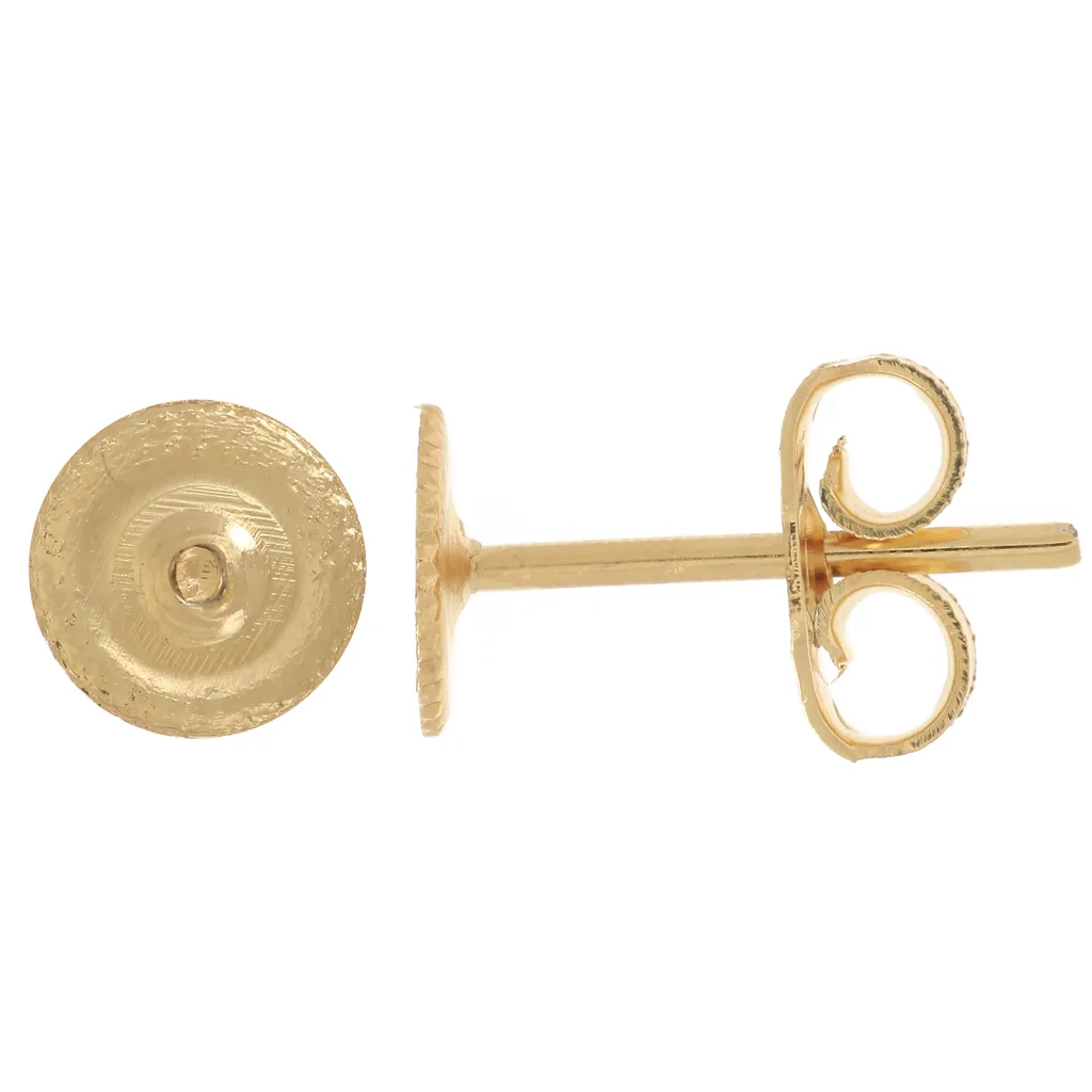 Orecchini a chiodo disco mm. 6 Dorato con oro finox4