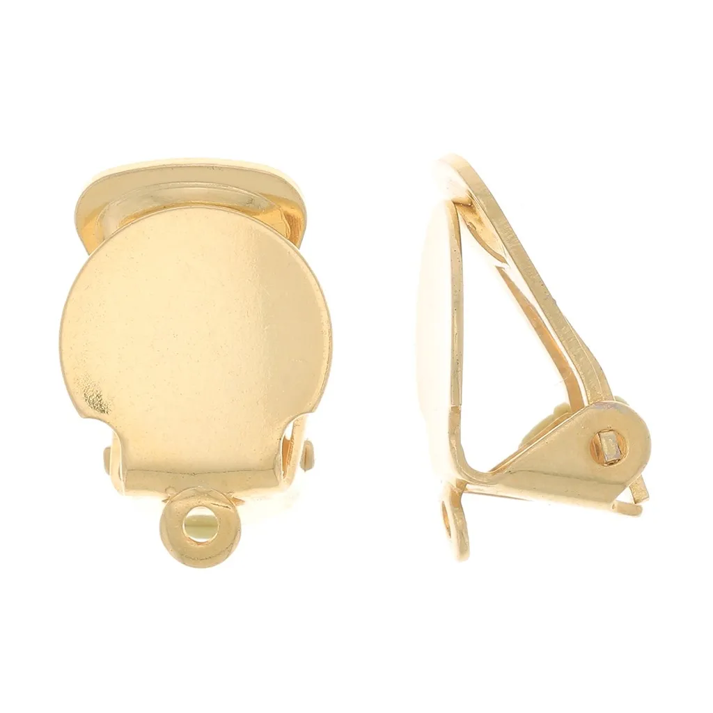 Orecchini clip con perno chiuso per le orecchie non forate - 10 mm - Dorato à l'or f