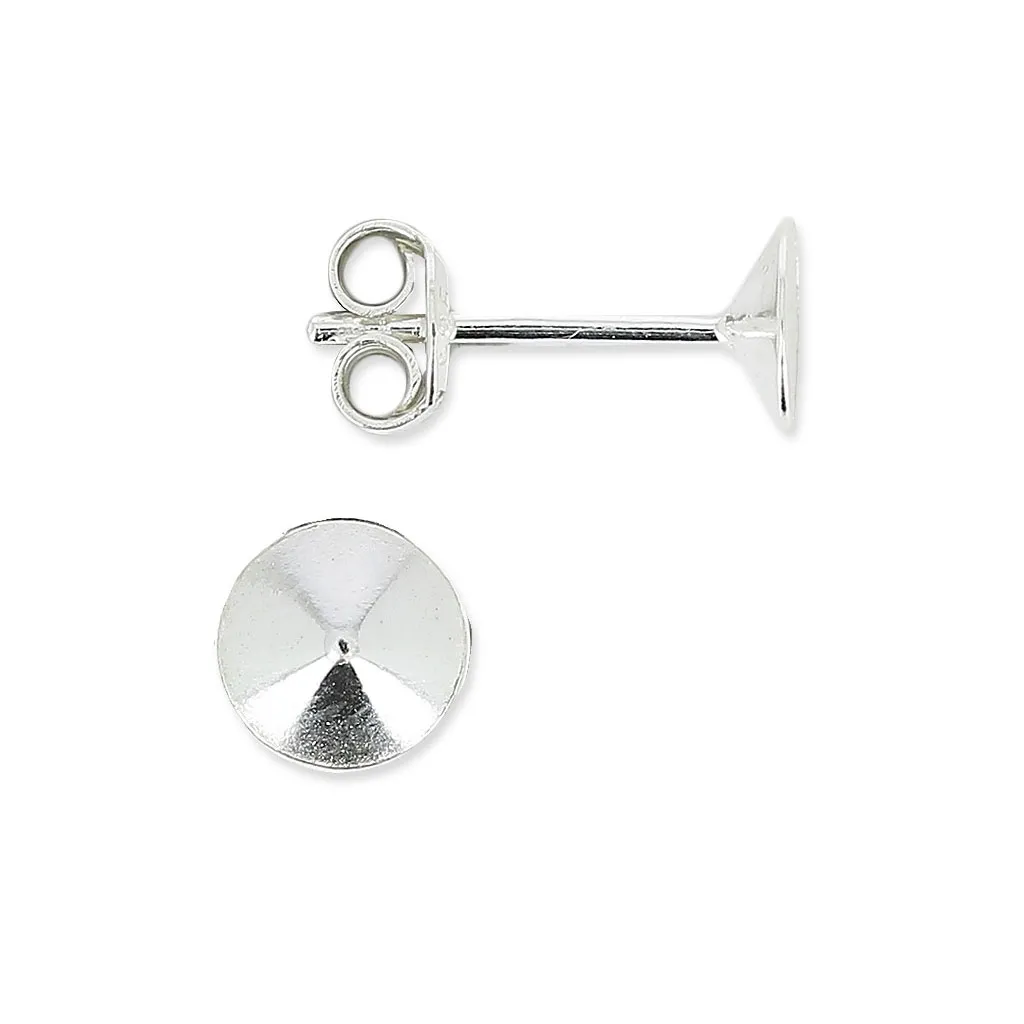 Orecchini perni con castone per PureCrystal 1088 3mm Argento 925 x2