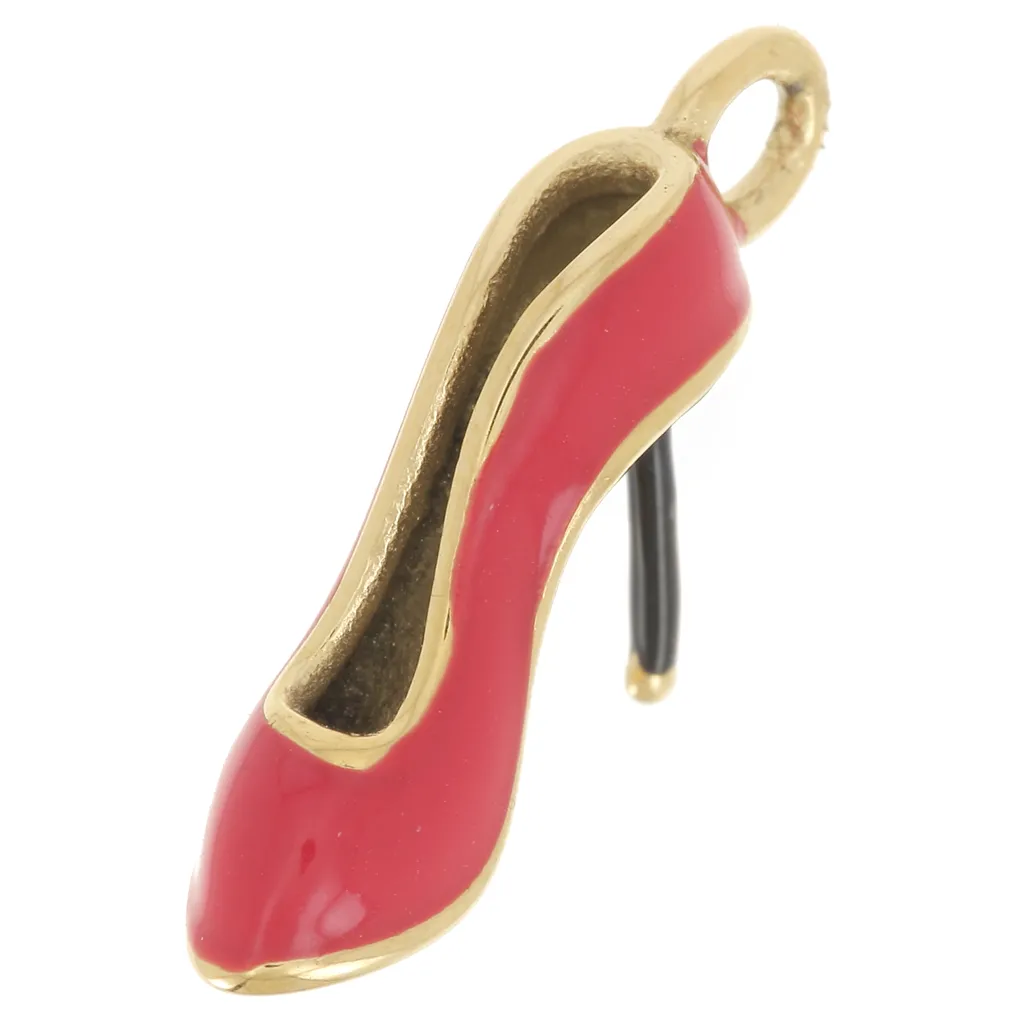 Pendente 21x5 mm con resina epossidica - Acciaio inossidabile 304L Dorato - Rosso x1