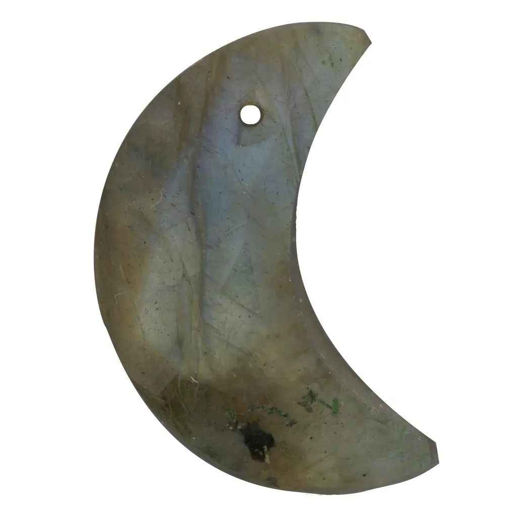 Pendente di pietra semipreziosa mezzaluna sfaccettata 16x10 mm - Labradorite x1