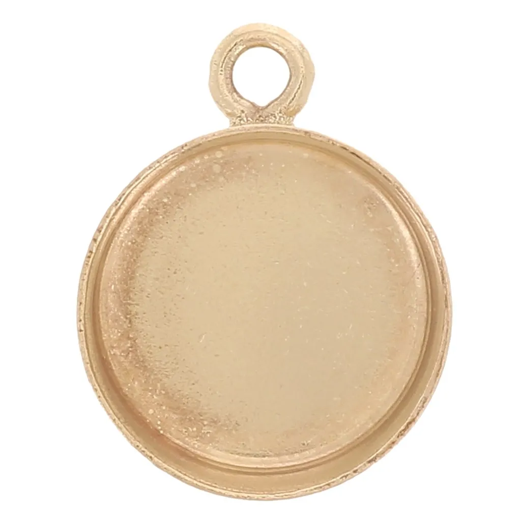 Pendente rotondo per cabochon a base piatta 5 mm - Gold filled ( x1