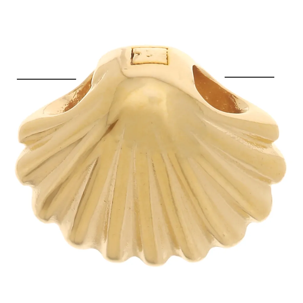 Perla di conchiglia 7x8 mm - Placcato oro 3 micron x1