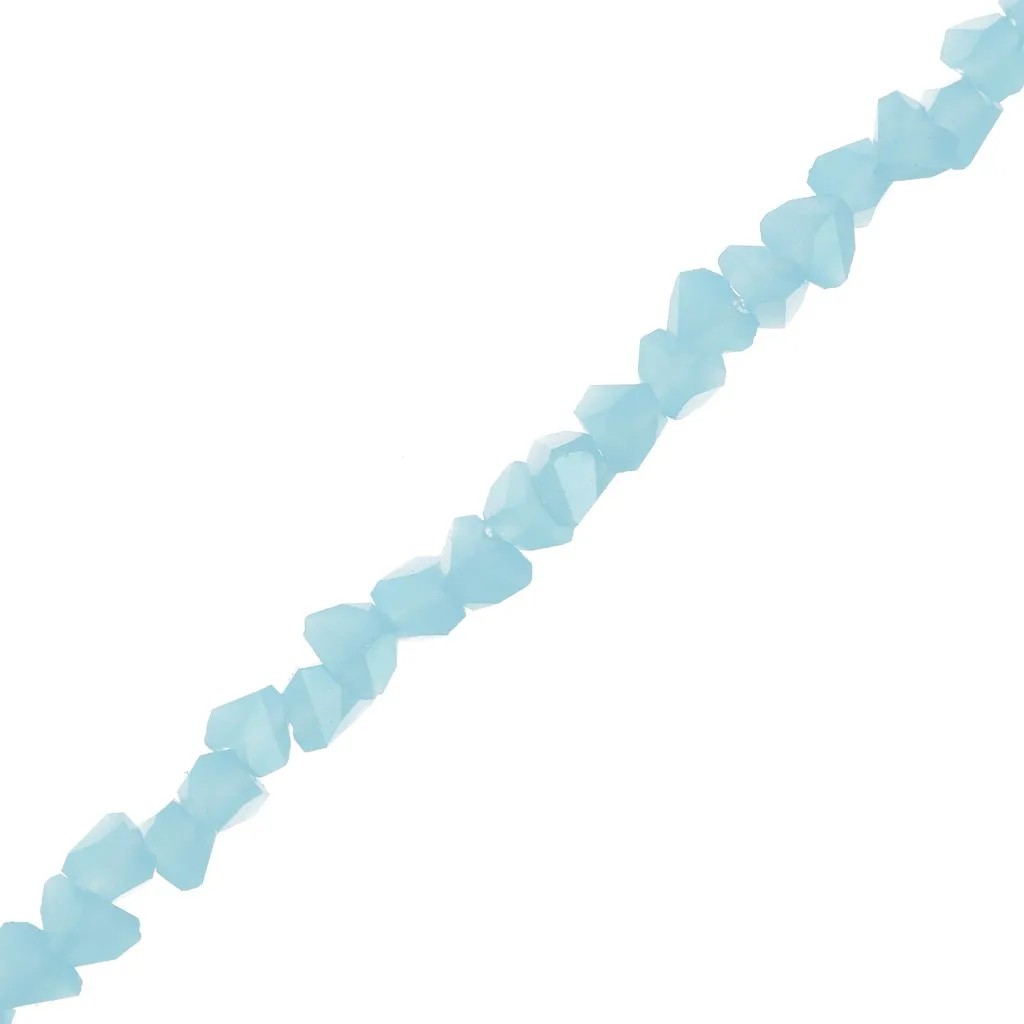 Perle di vetro irregolari sfaccettate 3mm - Blu chiaro x33cm