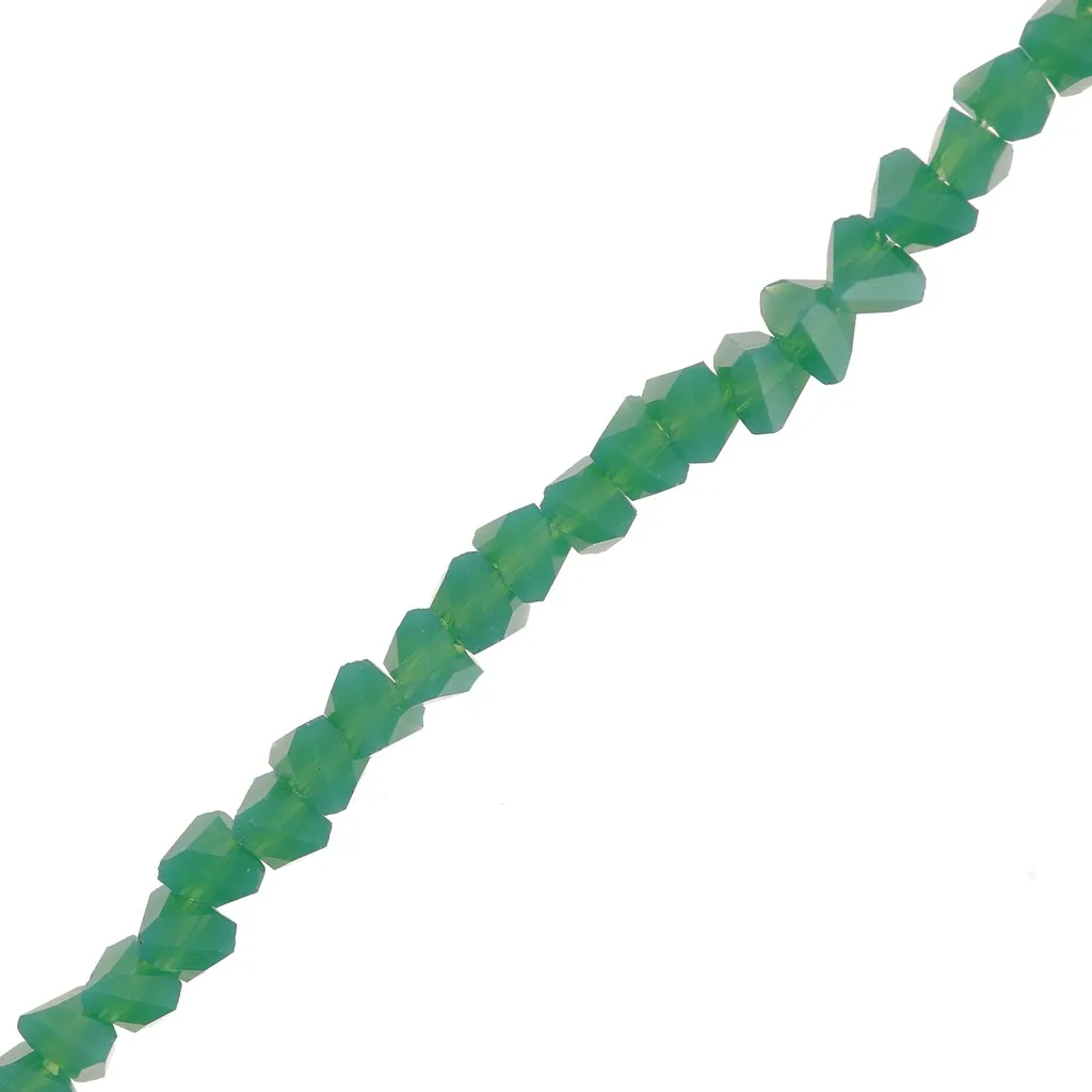 Perle di vetro irregolari sfaccettate 3mm - Verde scuro x33cm