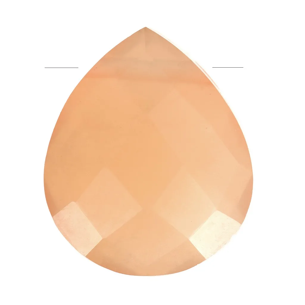 Perle goccie sfaccetta - briolette piatta12x10mm pietra gemma Pietra di luna Peach