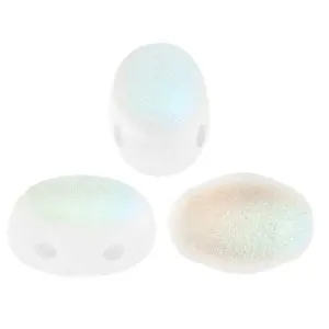 Perle in vetro Samos® di Puca® 7x5 mm Crystal Mat AB x10g