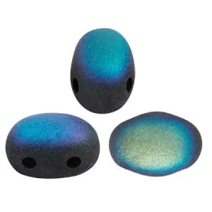 Perle in vetro Samos® di Puca® 7x5 mm Jet Mat AB x10g