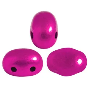 Perle in vetro Samos® di Puca® 7x5 mm Metalust Hot Pink x10g