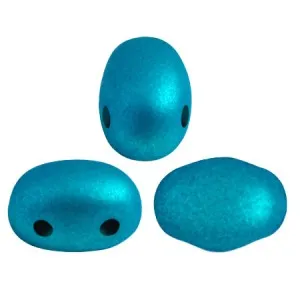 Perle in vetro Samos® di Puca® 7x5 mm Metalust Turquoise Mat x10g