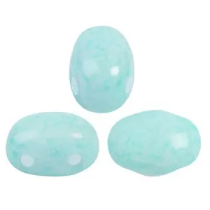 Perle in vetro Samos® di Puca® 7x5 mm Milky Turquoise x10g