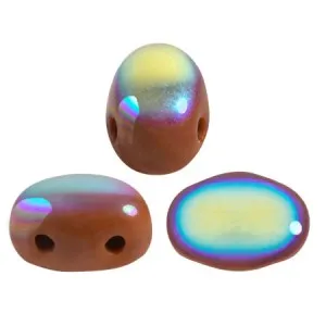 Perle in vetro Samos® di Puca® 7x5 mm Opaque Chocolate AB x10g