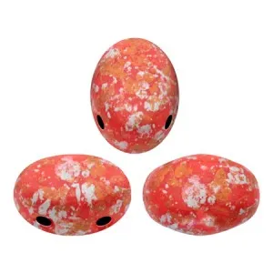 Perle in vetro Samos® di Puca® 7x5 mm Opaque Light Coral Tweedy x10g