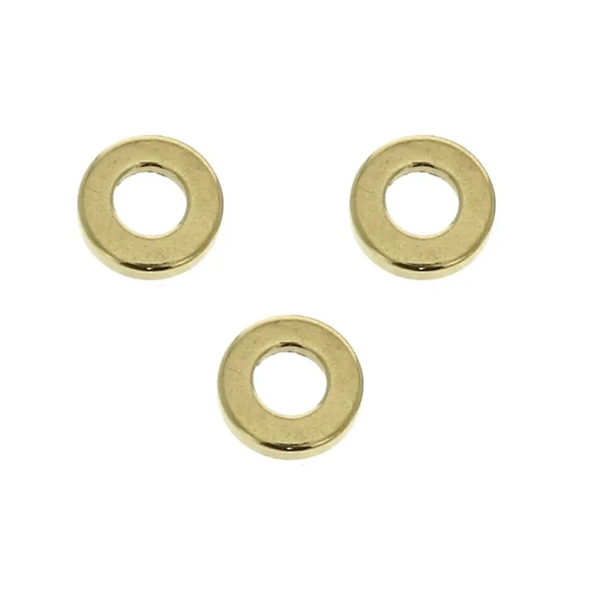 Perle rondelle Heishi in ottone - dischi piatti forati 4x0.8 mm - Dorato con oro fino x10