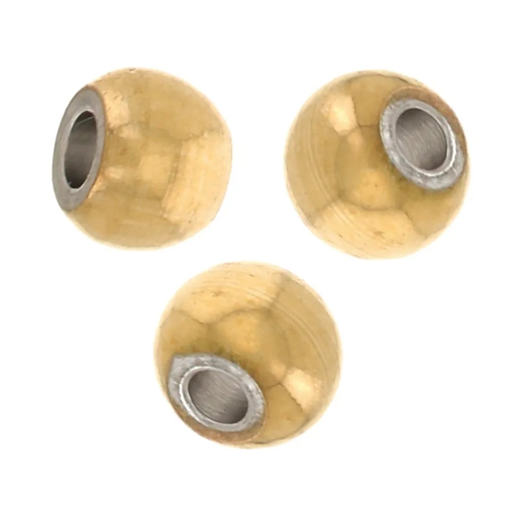 Perle rotonde da 2 mm - acciaio inossidabile 316 Dorato x100
