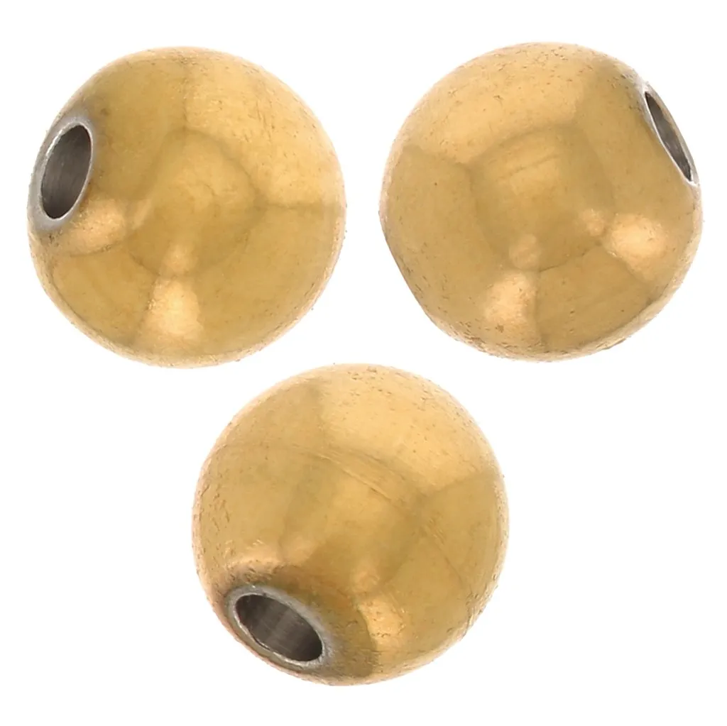 Perle rotonde da 3 mm - Acciaio inossidabile 316 Dorato x100