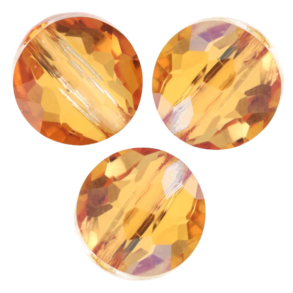 Perle rotonde piatte - 6 mm -Thin Round PureCrystal 5034 - Dark Orange x6