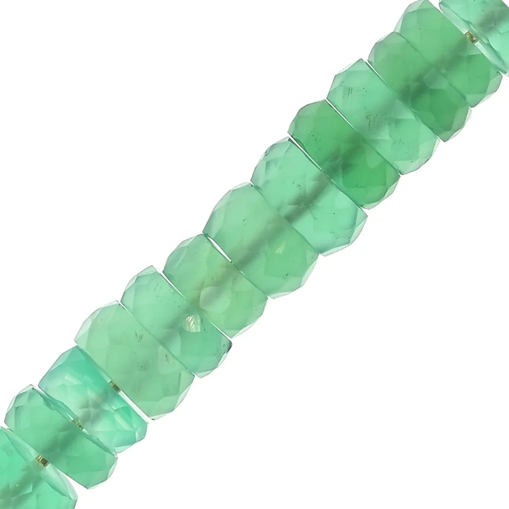 Perle rotonde sfaccettate - Heishi pietra gemma teintée 5.5x3 mm - Onice Verde x20