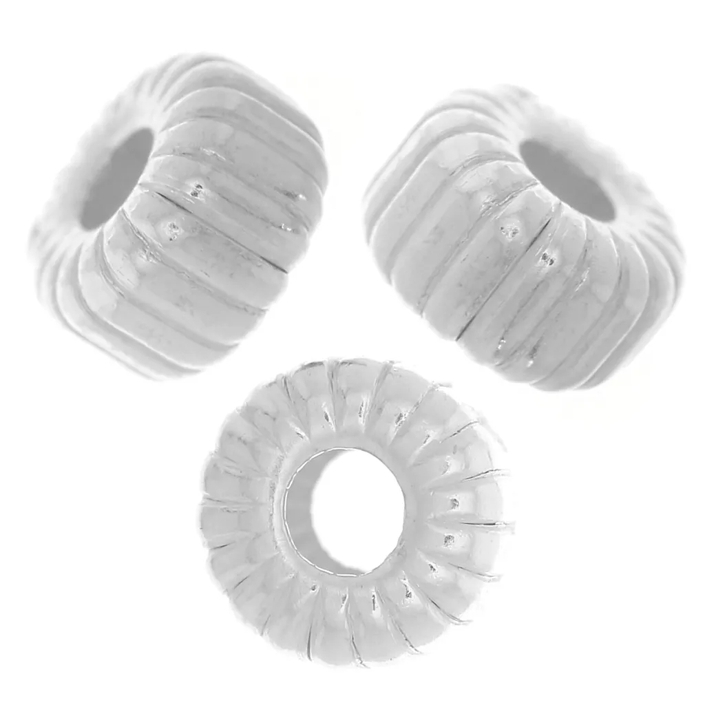 Perle rotonde striate 5 mm - Argento 925 x6
