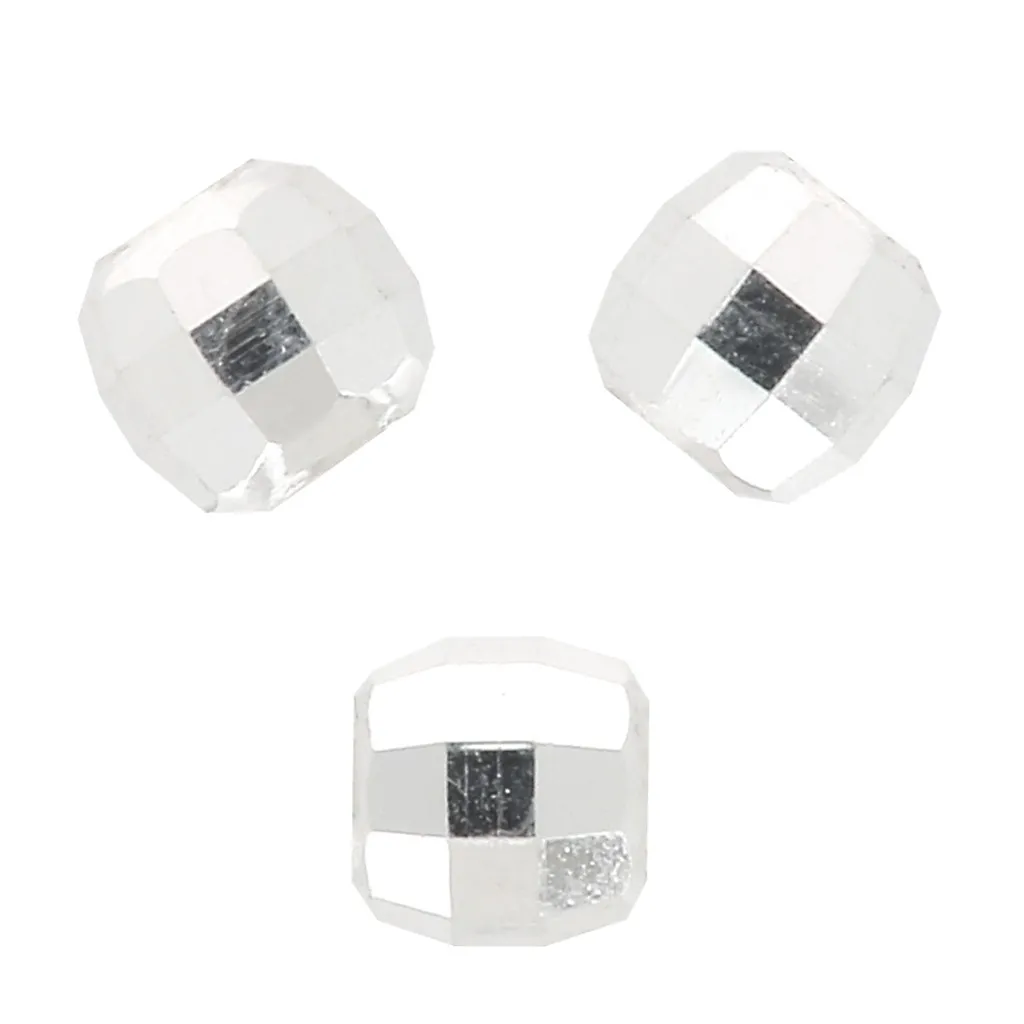 Perle sfaccettate rotonde - sfera sfaccettata 2 mm - Argento 925 x50