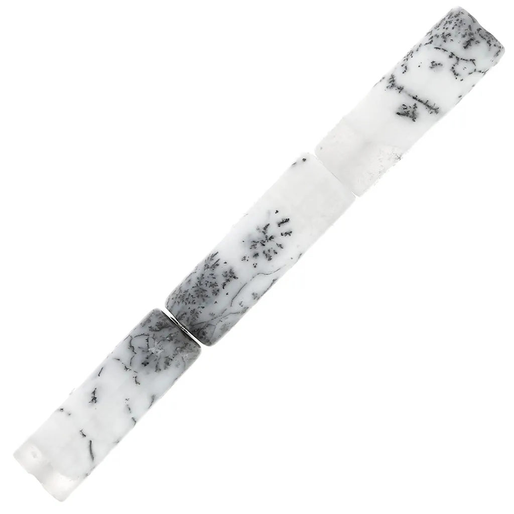 Perle tubi in pietra gemma 15x5 mm - Dendrite x5