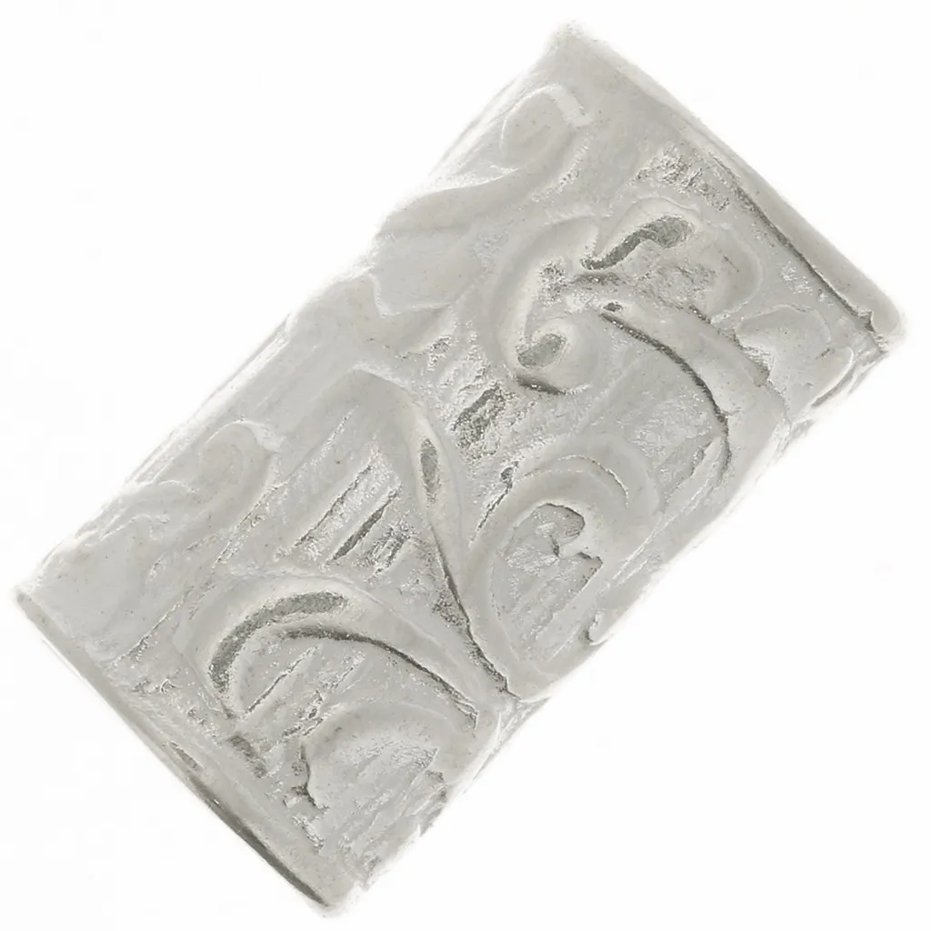 Perle tubo dritto lavorato 9x5 mm - placcatura argento fino x1