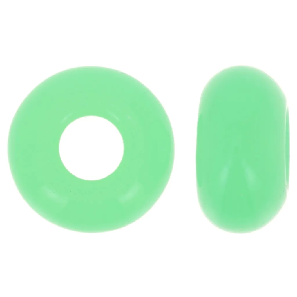 Perlina a foro largo -Donuts 14 mm - Verde chiaro x10