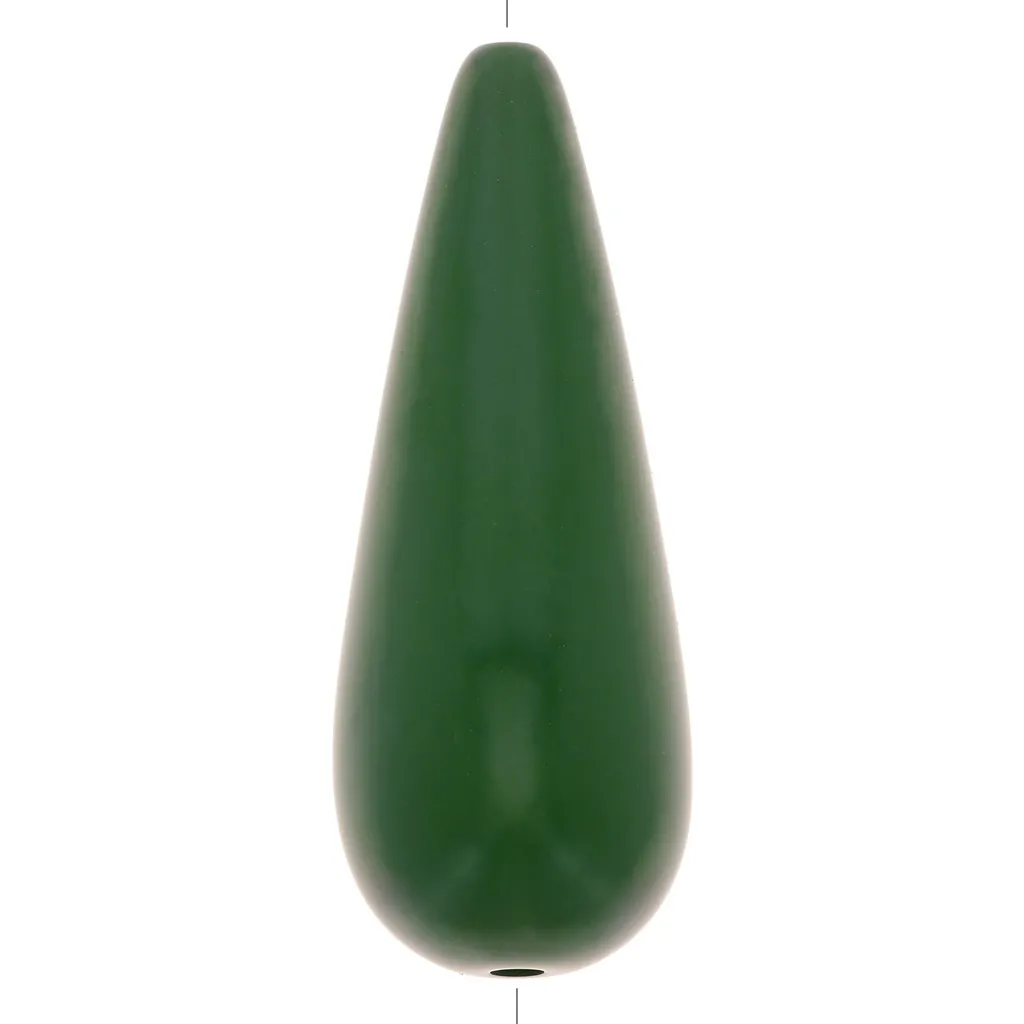 Perlina di resina pera 40x16 mm - Verde scuro x1