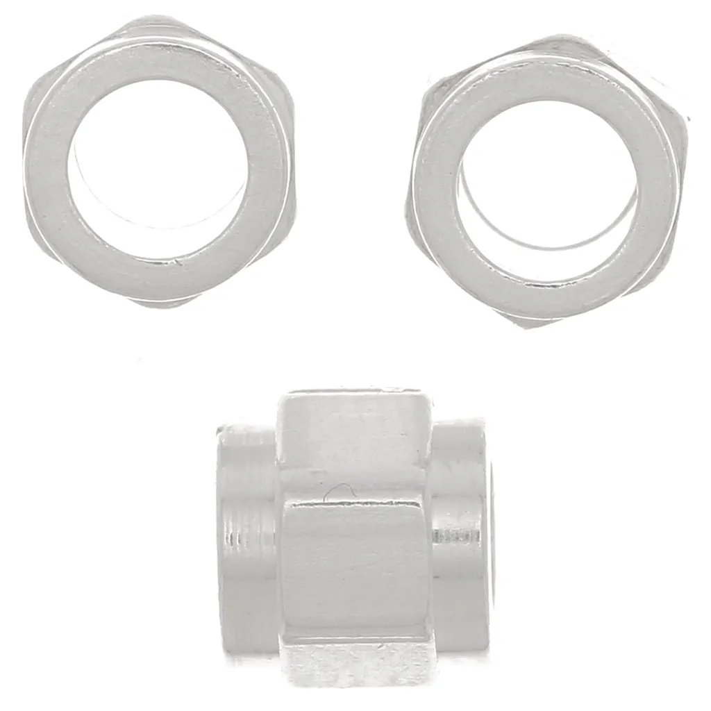 Perlina effetto dado 5x6 mm con foro grande - Argento 925 x1