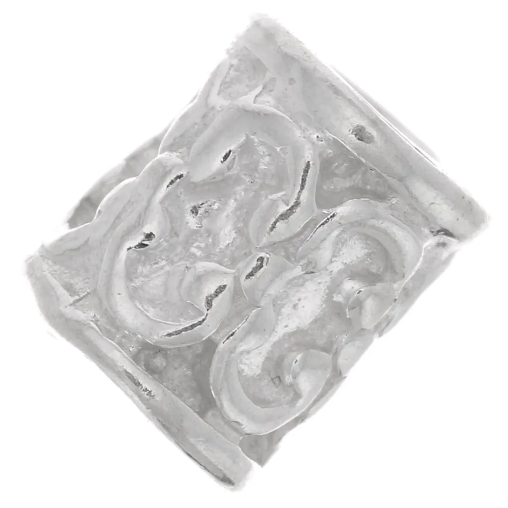 Perlina lavorata a tubo dritto 6x4.5 mm - Argento 925 x1