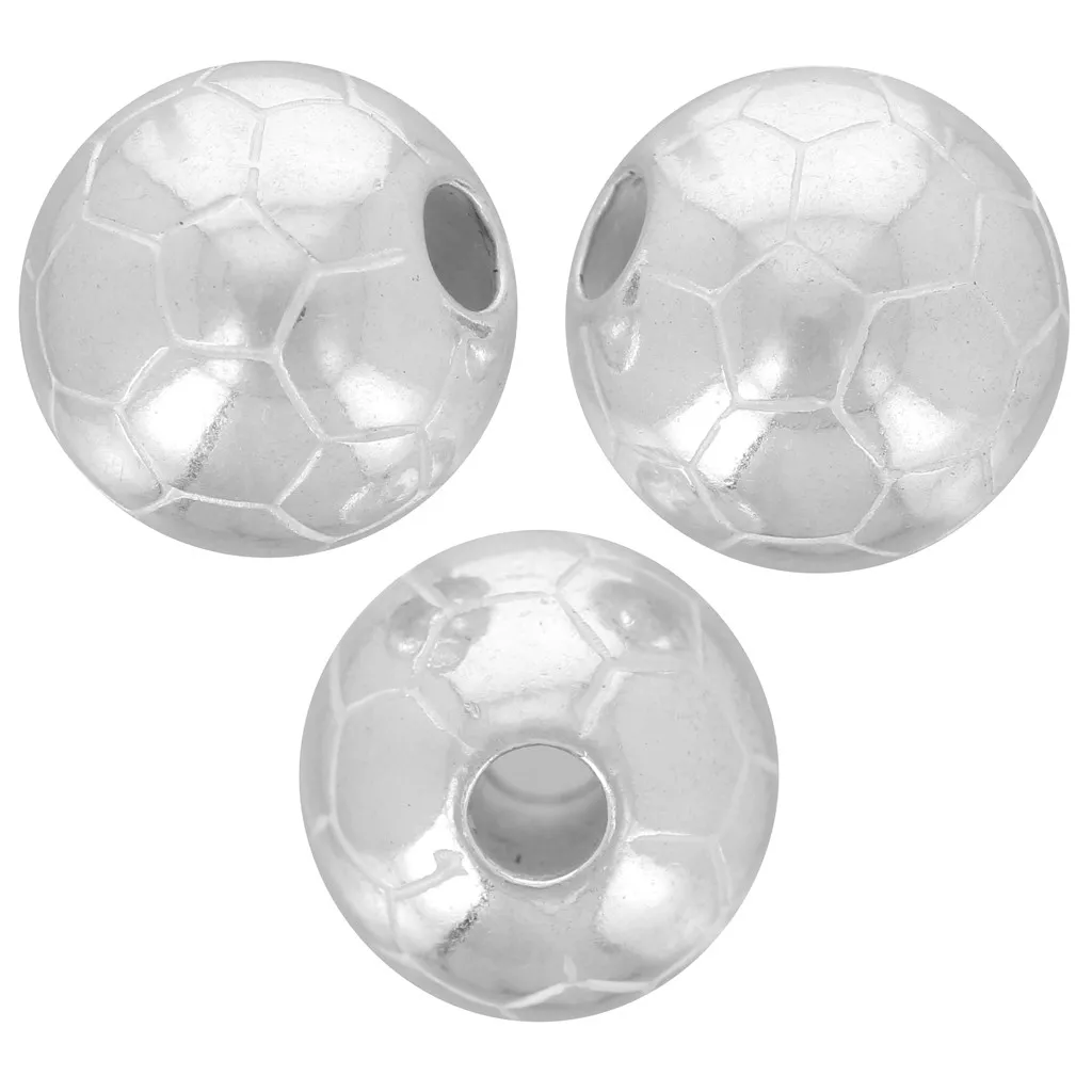 Perlina rotonda - calcio 9 mm - Placcato argento x1