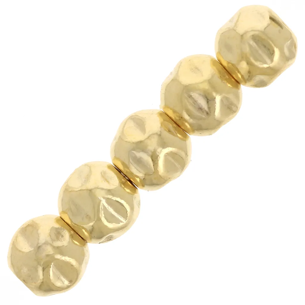 Perlina rotonda effetto stropicciato 4 mm - Gold filled x10